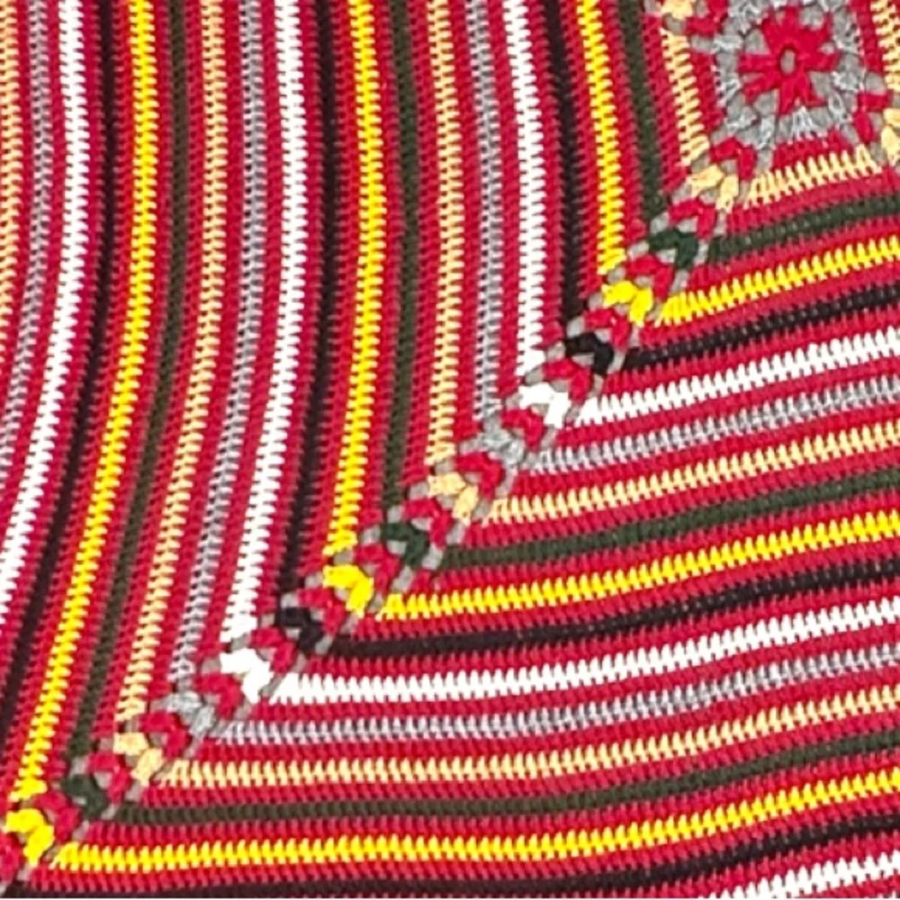 Vintage Handmade Granny‎ Crocheted Throw/Blanket 58” x 56”
